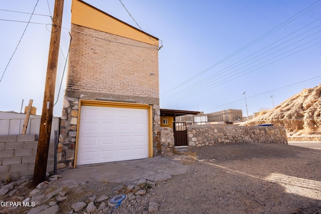 view of garage