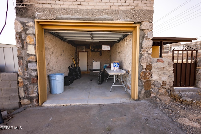 view of garage