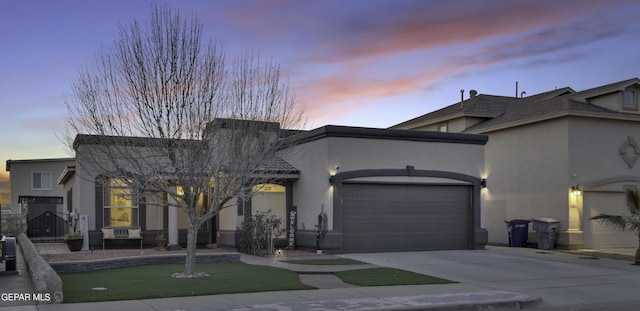 view of front facade featuring a garage