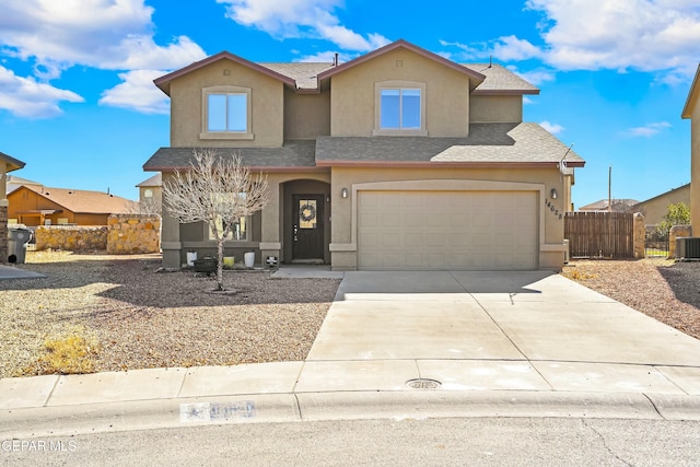 view of front property featuring a garage