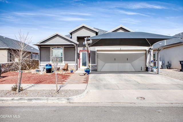 view of front of home with a garage