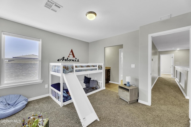 bedroom with carpet floors