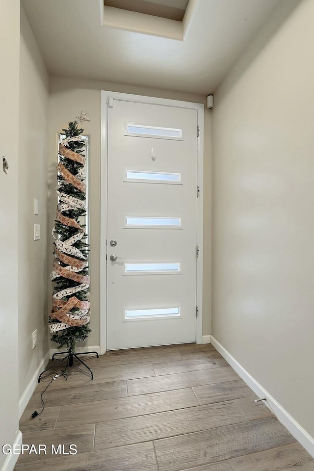 entryway featuring light hardwood / wood-style flooring