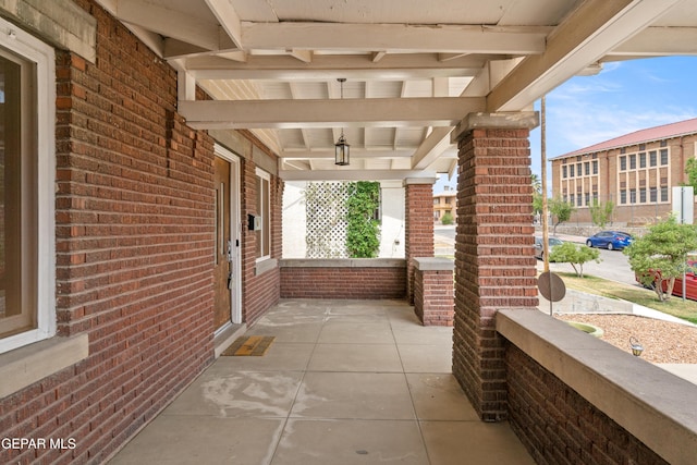 view of patio featuring covered porch