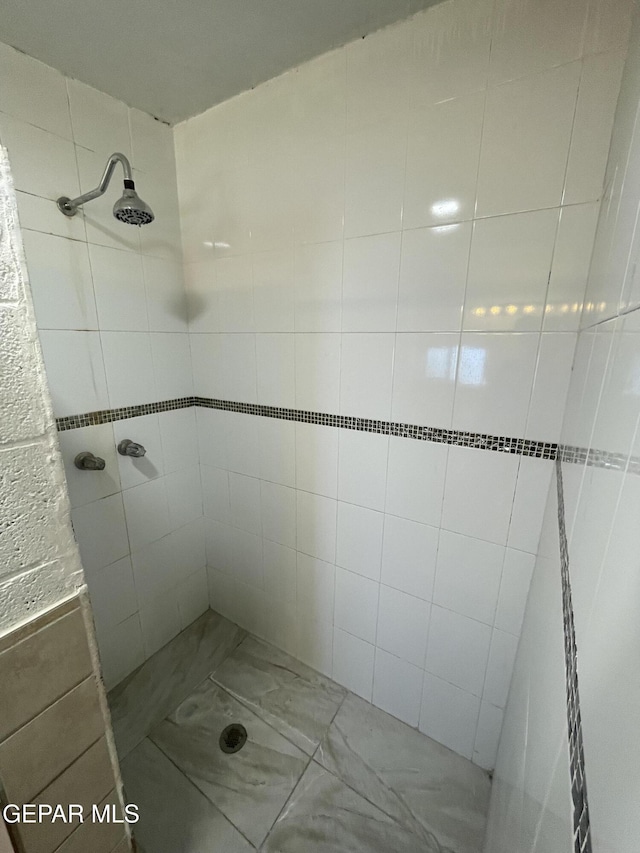 bathroom with tiled shower