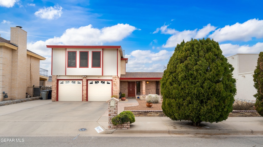 view of property with a garage