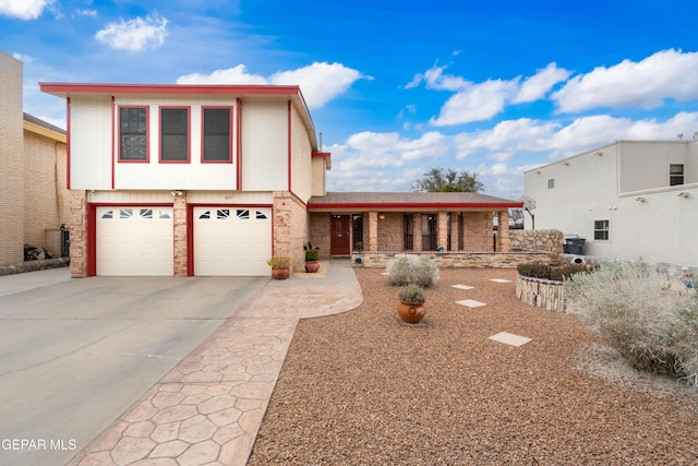 view of front property with a garage