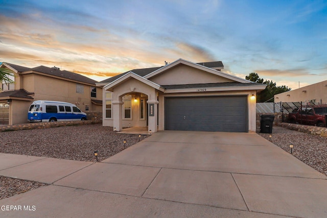 view of front of home featuring a garage