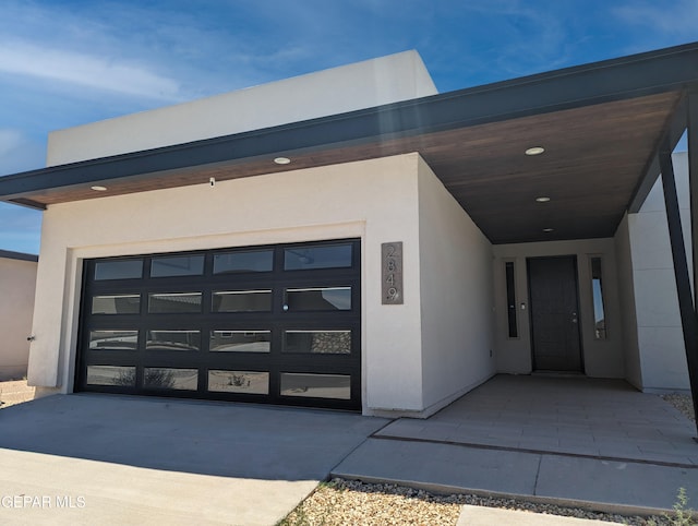 view of garage