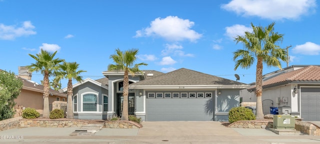 view of front of house with a garage