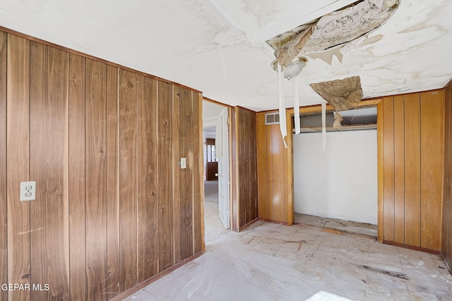 interior space with wood walls