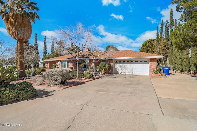 single story home with a garage