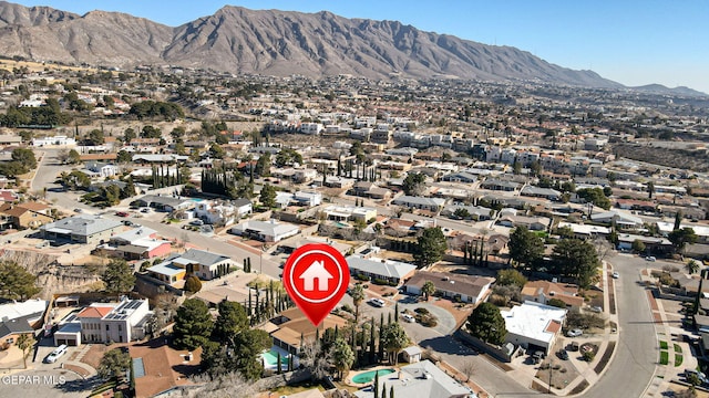 aerial view with a mountain view