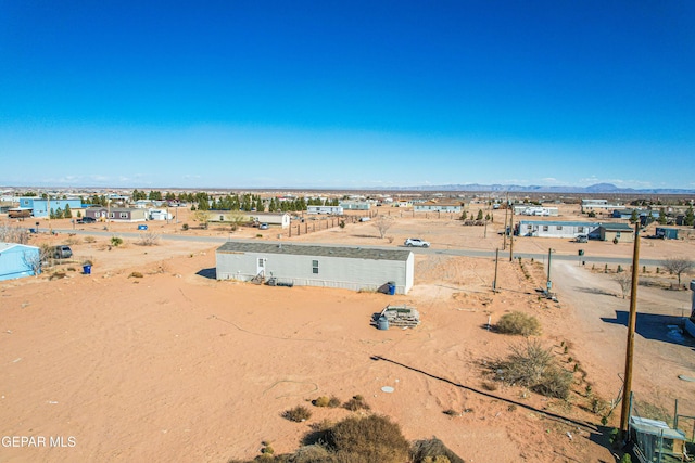 aerial view with a mountain view