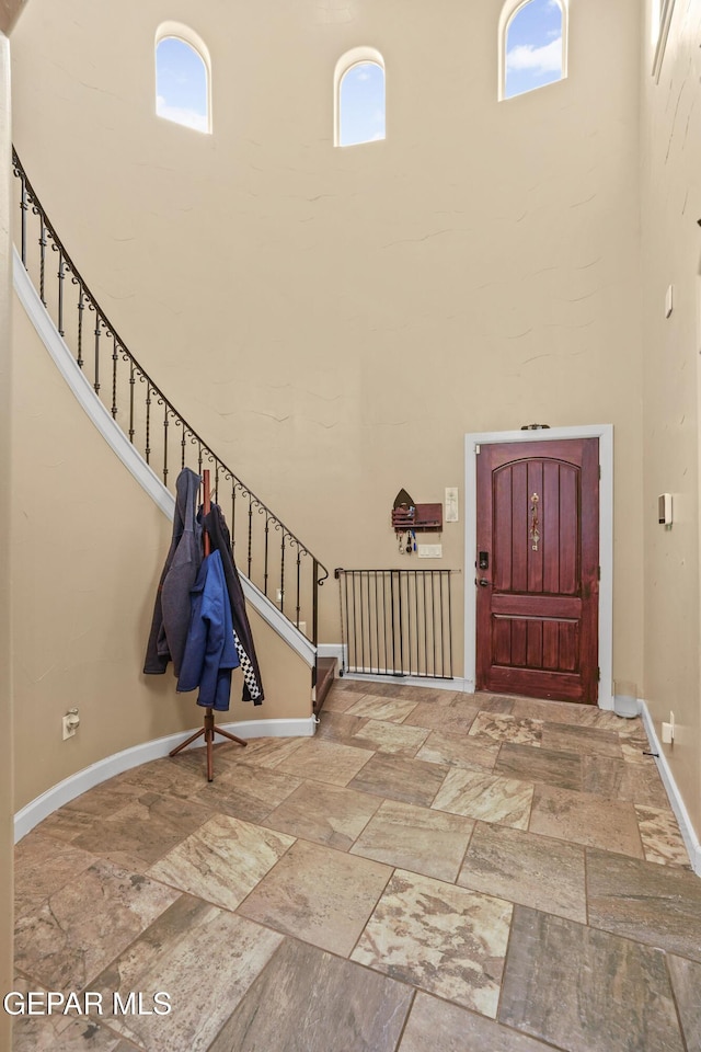 entrance foyer with a high ceiling