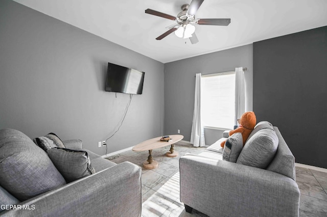 1009 Earthstar Pl, El Paso, TX 79928 - living room featuring baseboards and ceiling fan