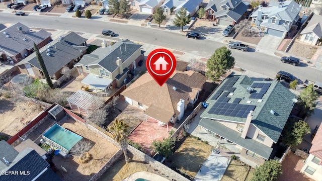 drone / aerial view with a residential view