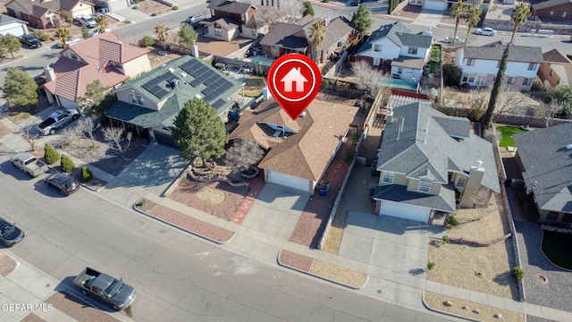 bird's eye view featuring a residential view