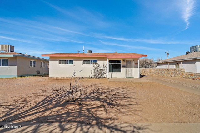 view of front of home with central AC