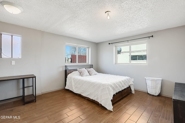 bedroom with a textured ceiling