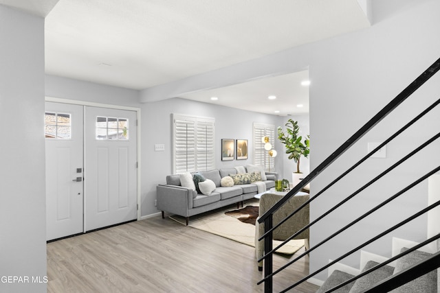 entrance foyer featuring light hardwood / wood-style flooring