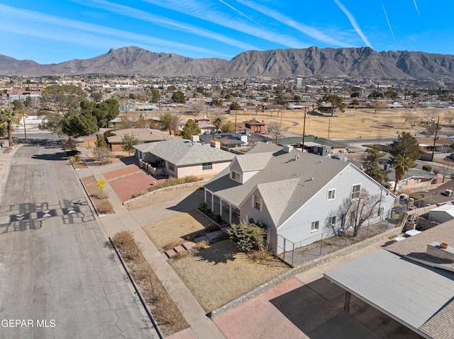 aerial view featuring a mountain view