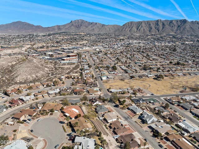 aerial view with a mountain view