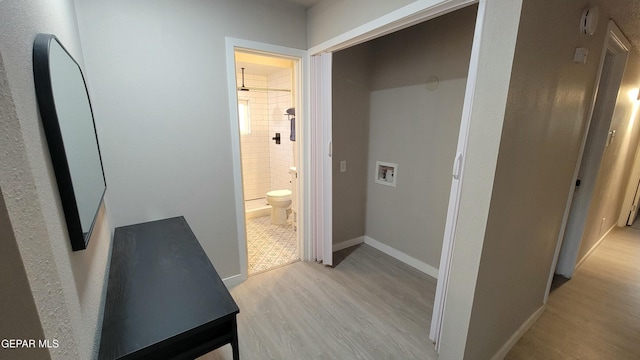 hall featuring light hardwood / wood-style floors