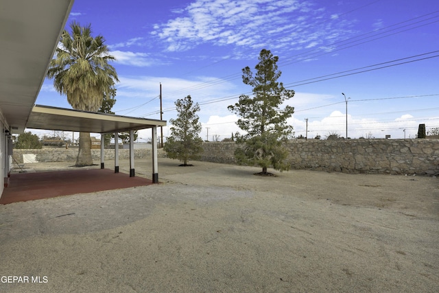 view of yard with a patio area