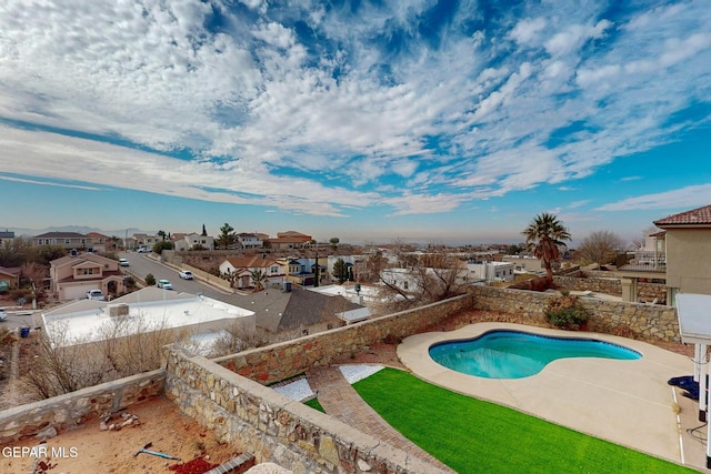 view of swimming pool with a patio