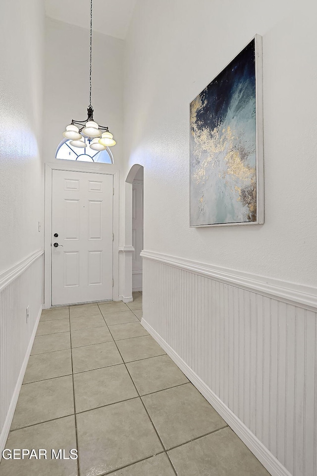 view of tiled entrance foyer