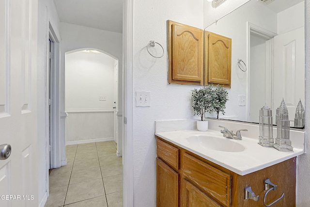 bathroom featuring vanity and tile patterned floors