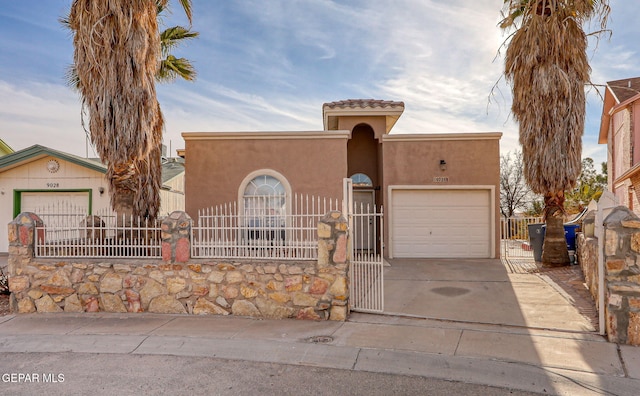 view of front of house with a garage