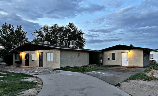 view of front of property with central AC