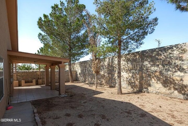 view of yard with a patio