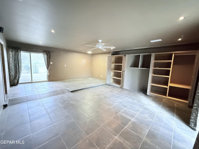 8204 Big Bend Dr, El Paso, TX 79904 - unfurnished room with a ceiling fan, recessed lighting, and tile patterned flooring