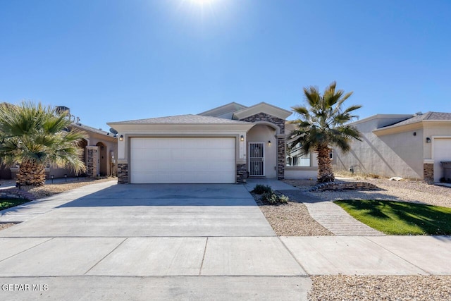 single story home featuring a garage