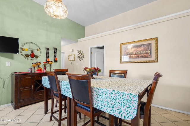 dining room with light tile patterned floors