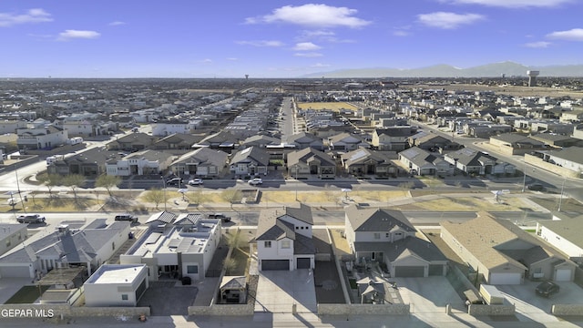 drone / aerial view with a mountain view