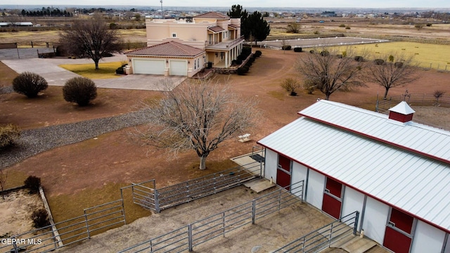 drone / aerial view featuring a rural view