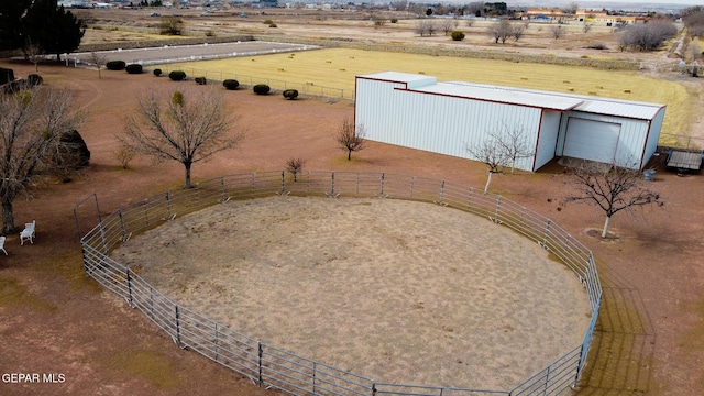 bird's eye view with a rural view