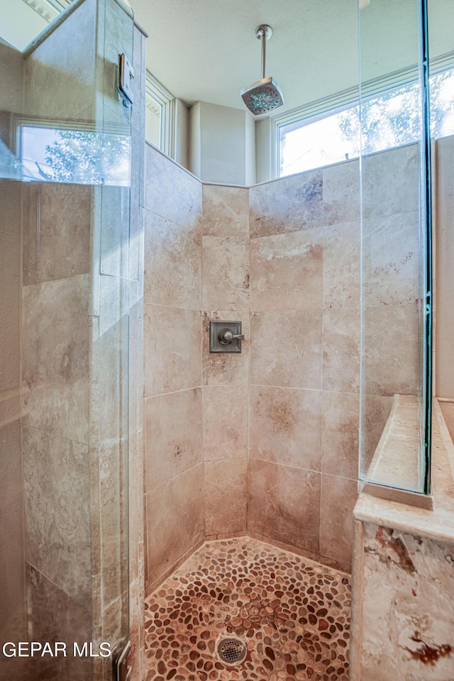 bathroom featuring a tile shower