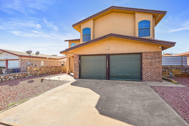 view of front of house with a garage