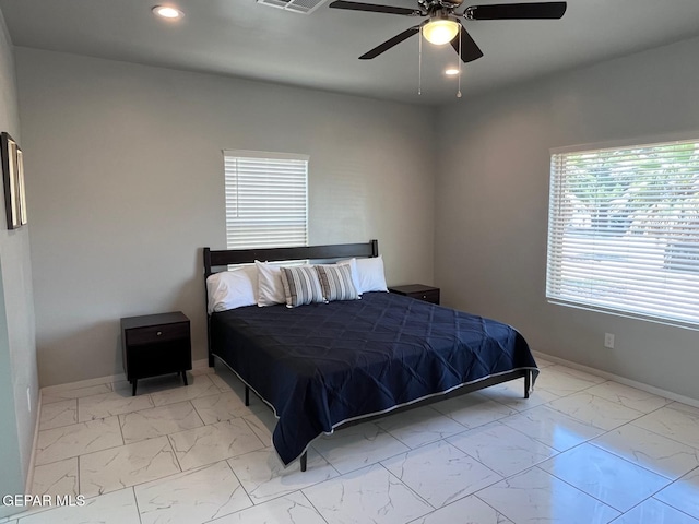 bedroom with ceiling fan