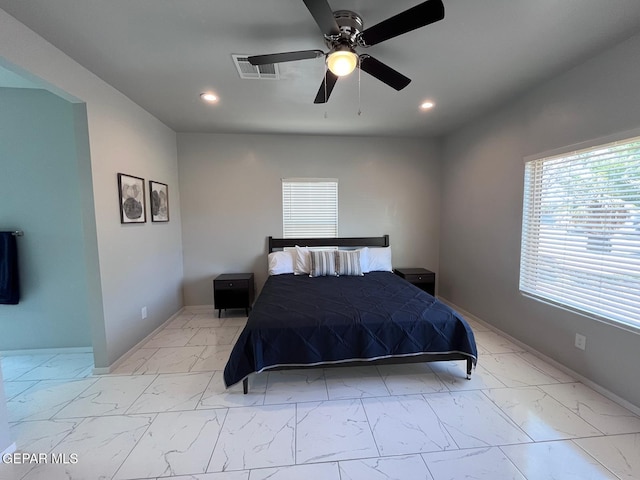 bedroom with ceiling fan