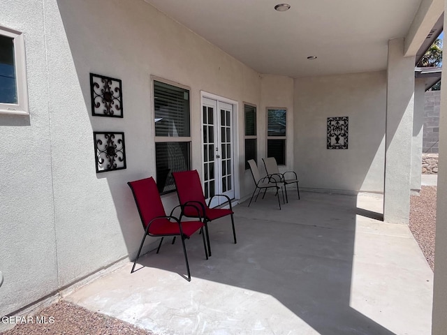 view of patio with french doors