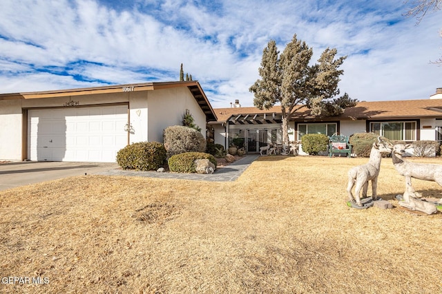 view of property exterior with a garage