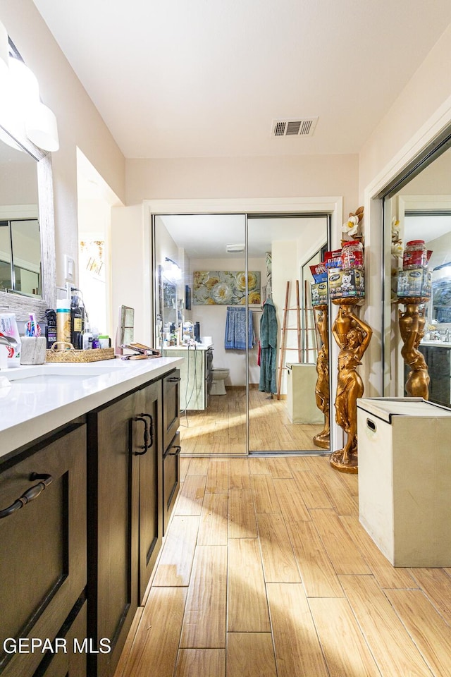 interior space with light hardwood / wood-style flooring