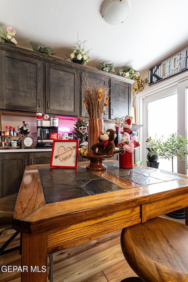 interior space with indoor bar