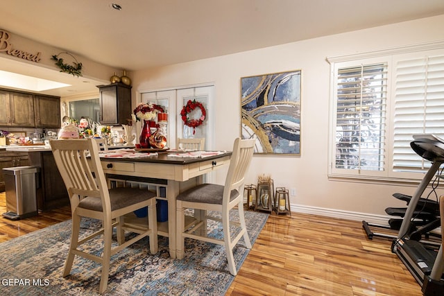 dining area featuring light hardwood / wood-style floors